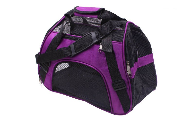 Pet bag portable pet backpack dog out bag cross-slung pet bag: Purple