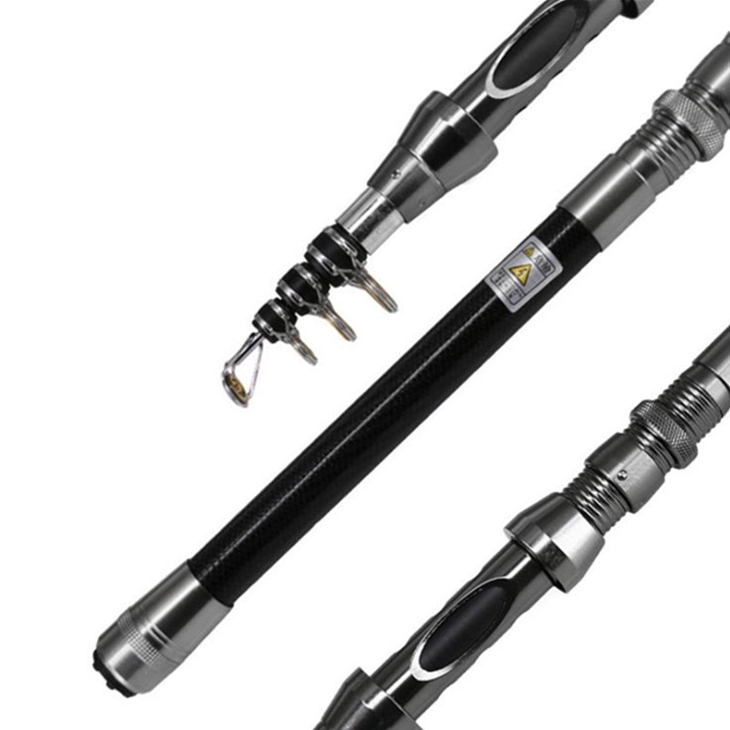 Carbon Spinning Fishing Rod Portable Telescopic Fishing Pole for Travel Saltwater Freshwater