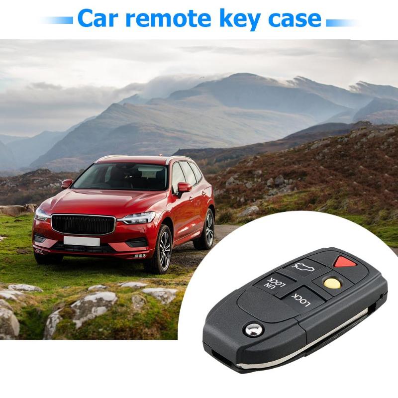 Auto Afstandsbediening Sleutel Shell 5 Knoppen Flip Folding Key Fob Case voor Volvo V70