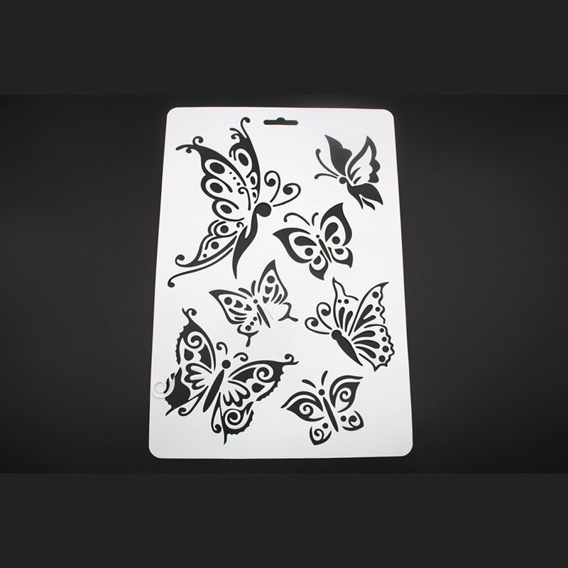 Pochoirs de peinture pour enfants, jolis motifs, papillons, fleurs, animaux, modèle de dessin, pour bricolage, Scrapbook, Journal, carnet de notes, décor: No.7