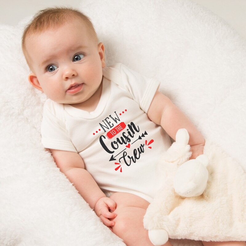 Shirerty Summer Baby Boys Girls Short Sleeve Letter Print Cousin Tiew Cute Cotton Romper Baby Clothes Outfits