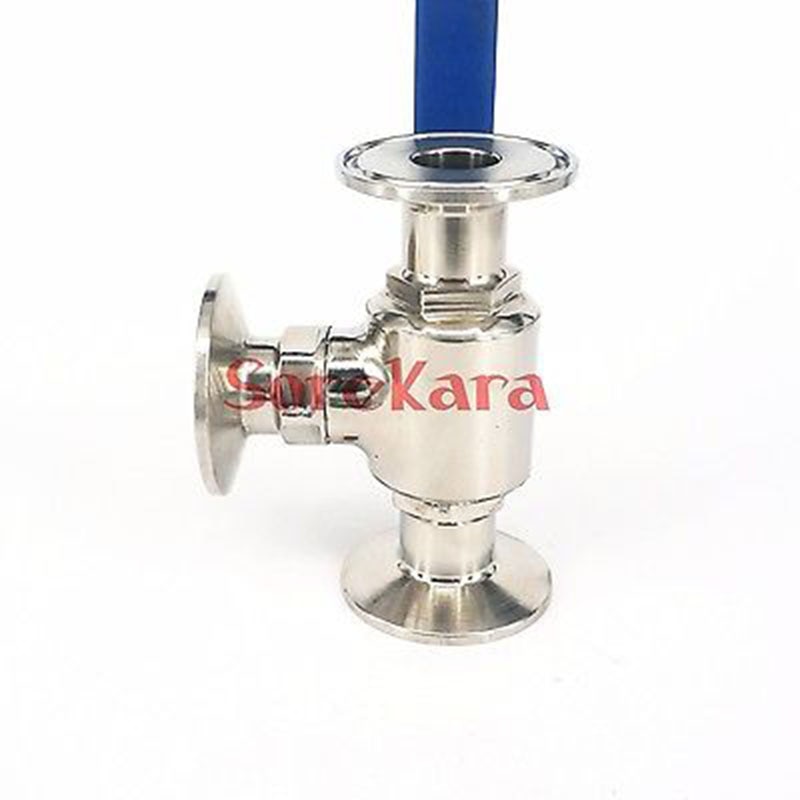 T-port 3/4" 19mm 304 Stainless Steel Sanitary 3 Way Ball Valve 1.5" Tri Clamp 50.5mm Ferrule O/D For Homebrew Diary Product
