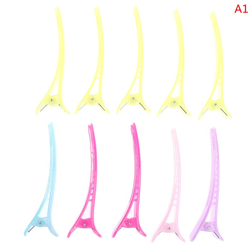 10Pcs Professionele Basic Haar Grip Clips Plastic Salon Styling Eendenbek Clip Hairdressing Sectioning Snijden Haar Klemmen Clip: Black