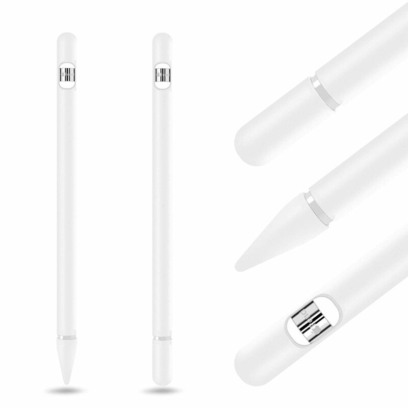 Protective Silicone Case Sleeve Skin Cover Set for Apple Pencil 1st Generation,Comfortable and frivolous experience: White
