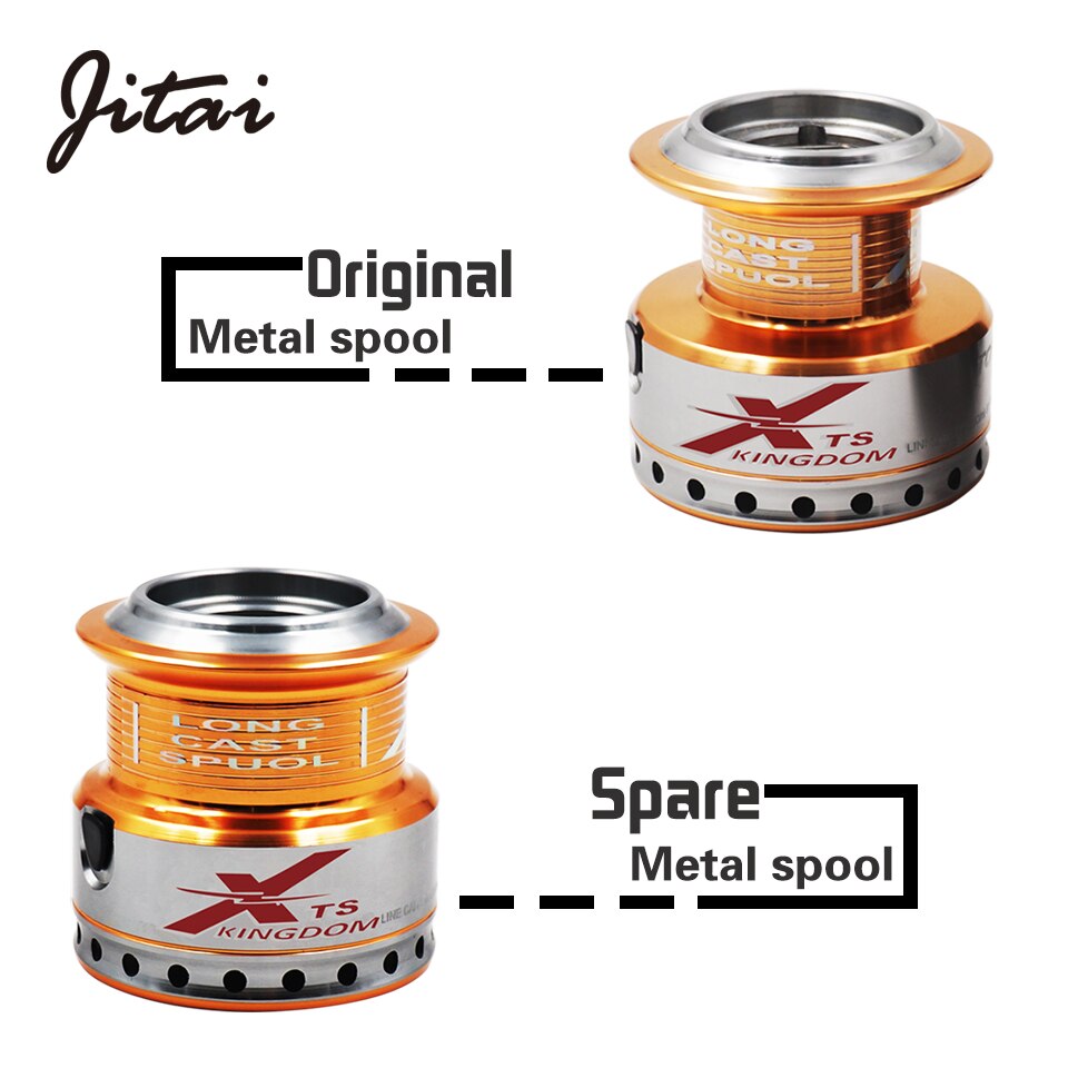 Jitai Spinning Reel Alle Metalen Spoelen Glad 5.2:1 Gear Ratio 9 + 1BB Zoetwater Karper Spinning Reel Met Gratis Spare Metal Spool