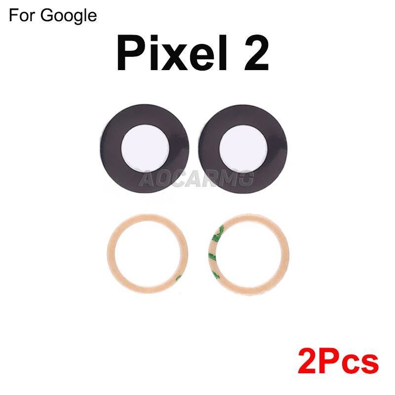 Aocarmo 2 stk / parti bagkameraobjektivglas med klæbemærkat udskiftningsdel til google pixel 2 / 2xl / 3 / 3xl: Til pixel 2