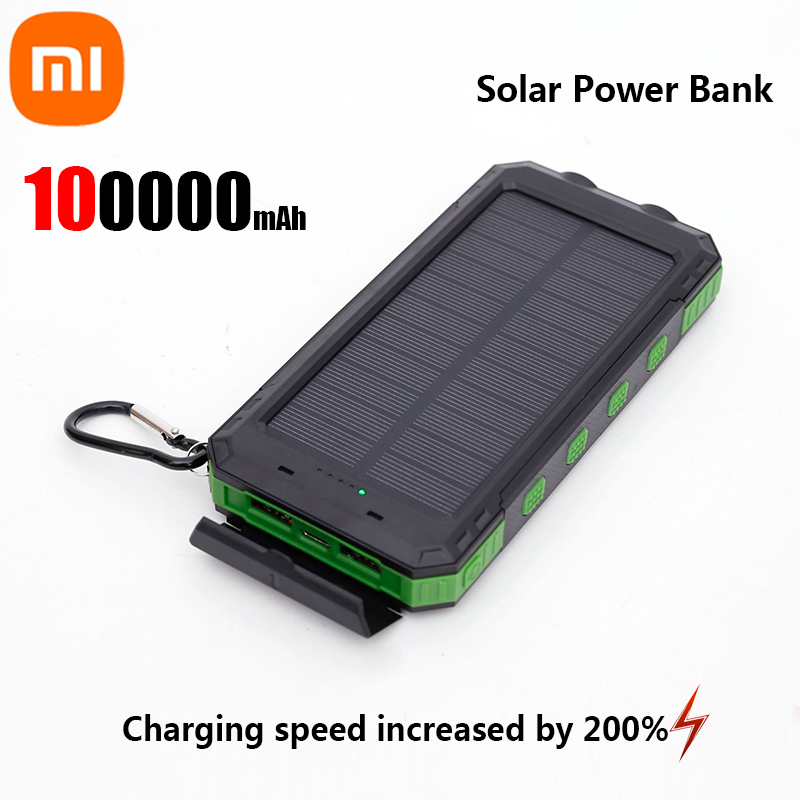Xiaomi 200000 Cargador portátil de gran capacidad Solar Power Bank mAh Compatible con IOS Android USB-A y USB-C de carga rápida: Multicolor
