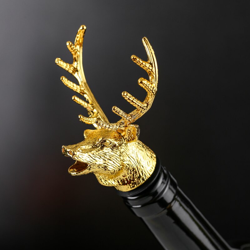 Wein Flasche Ausgießer Stopper Edelstahl Hirsch Hirsch Kopf Drache Kopf Einzigartige Wein Belüfter Bar Werkzeuge