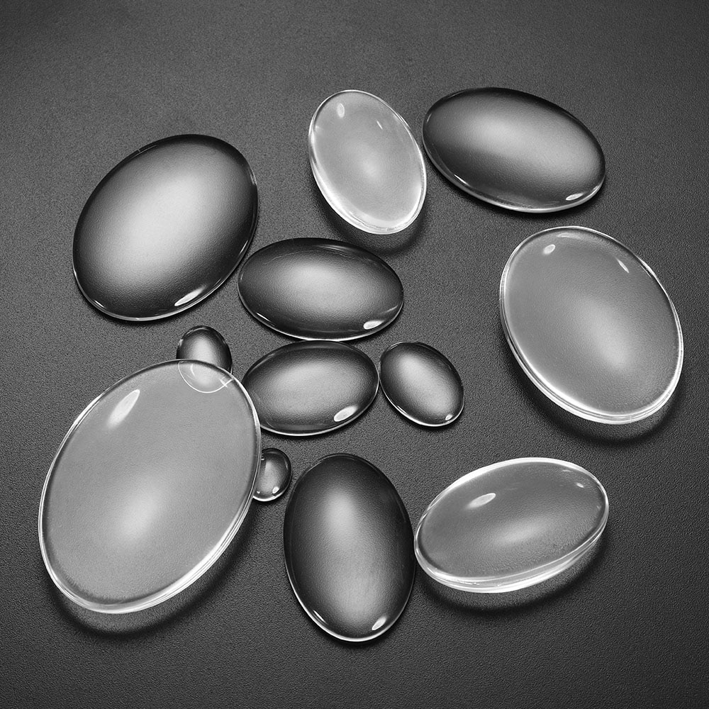 Cabochon en verre Transparent ovale, long 10-50mm, couvercle de dôme, pendentif, anneau, fournitures de fabrication de bijoux, bricolage, 5 à 50 pièces/lot
