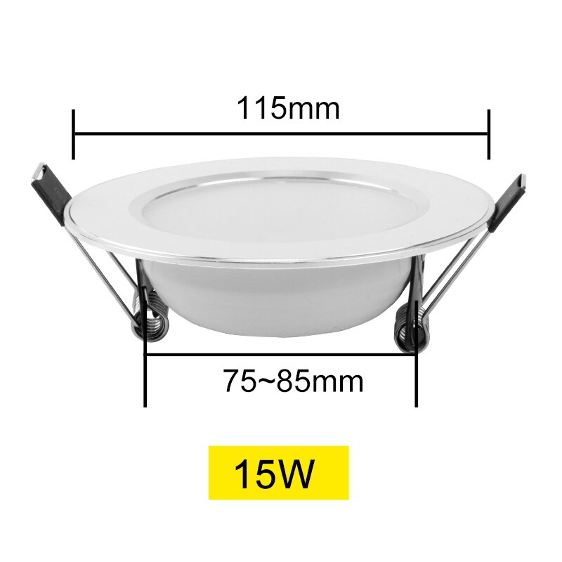 Led-alasvalo 3w 5w 7w 9w 12w 15w 220v 230v 240v pyöreä upotettu lamppu led-lamppu makuuhuone keittiö sisä led-valaistus: 15w / Lämmin valkoinen