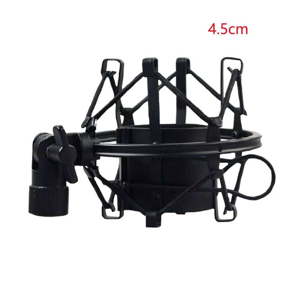 Condenser Broadcast Adjustable Studio Recording Locking Knob Spider Computer Reduce Noise Microphone Shock Mount: black 4.5cm