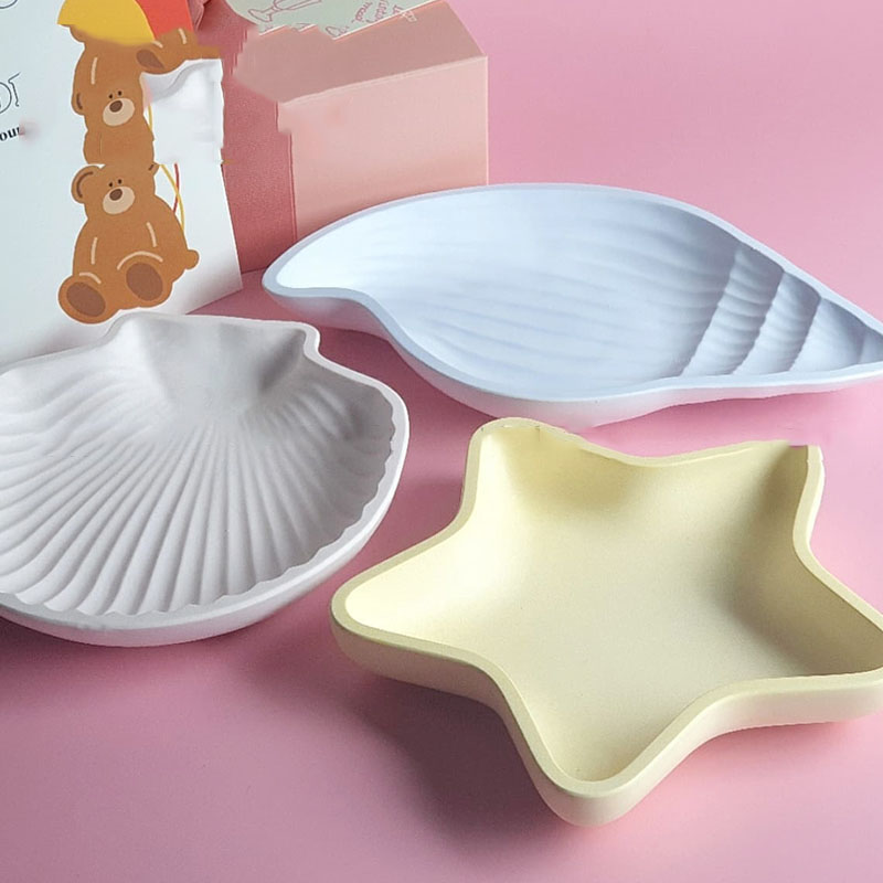Conch Shell Concrete Cement Storage Tray Silicone Mold DIY Jewelry Display Plate Tray Mold Plaster Photo Props Epoxy Resin Mould