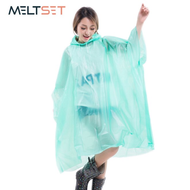 Poncho de lluvia para mujer, capa de lluvia para bicicleta, Poncho impermeable para acampar, con capucha, capa de lluvia transparente, ropa para la lluvia para motocicleta: green