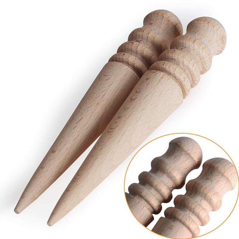 Bruñidor redondo de madera para cuero, cortador de bordes, herramienta de artesanía de cuero, cortador de bordes de 15cm