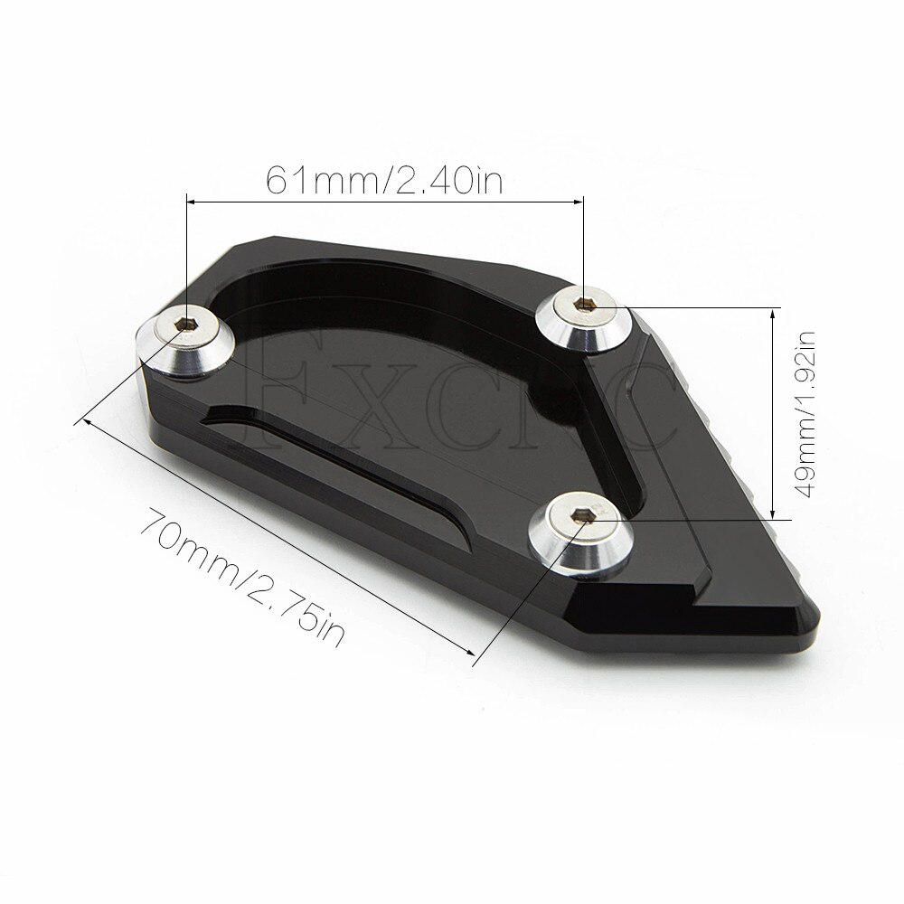 CNC-soporte lateral para motocicleta, placa de Aluninum, pata de cabra para Suzuki DL650, V-STROM, VStrom, , almohadillas de extensión de soporte