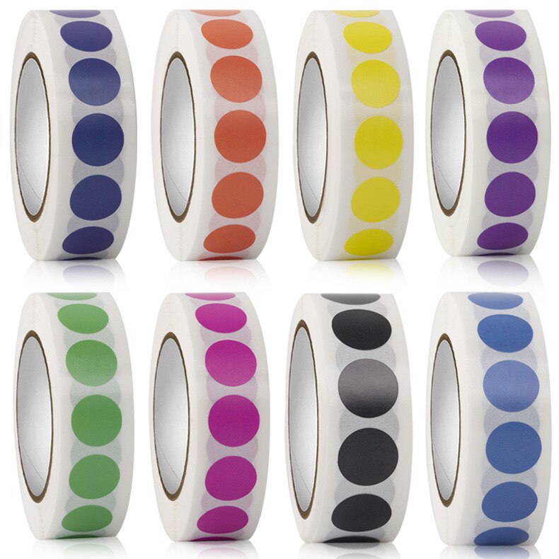 1000Pcs Ronde Verwijderbare Kleur-Code Dot Stickers Roll 1.3Cm Diameter Chroma Label Voor Inventaris Organiseren, bestand Classificatie