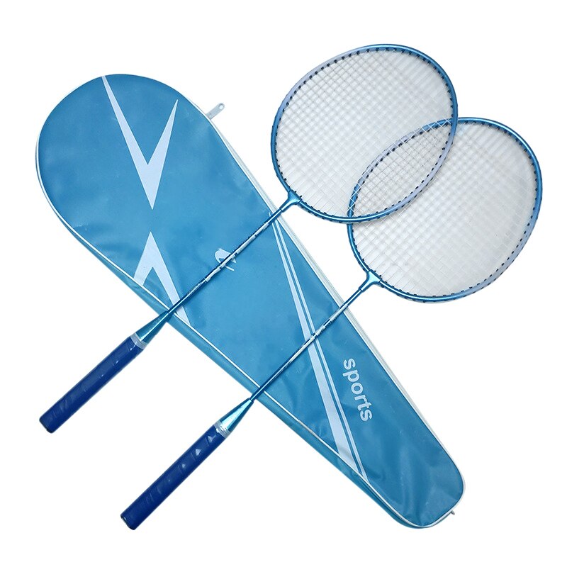 2 stk badminton ketsjere og bæretasksæt badminton ketsjer sæt indendørs udendørs sports tilbehør & t8: Blå
