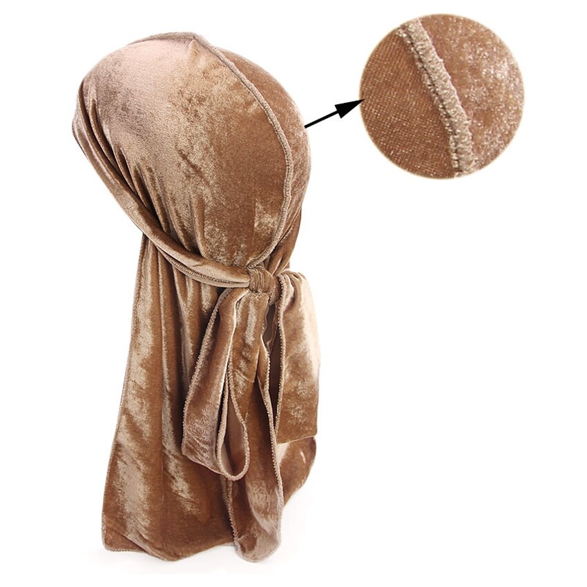 Sombrero de pañuelo de terciopelo para hombre y mujer, turbante transpirable, gorros para quimio, sombrero de pirata, accesorios para el cabello, Unisex,: Khaki