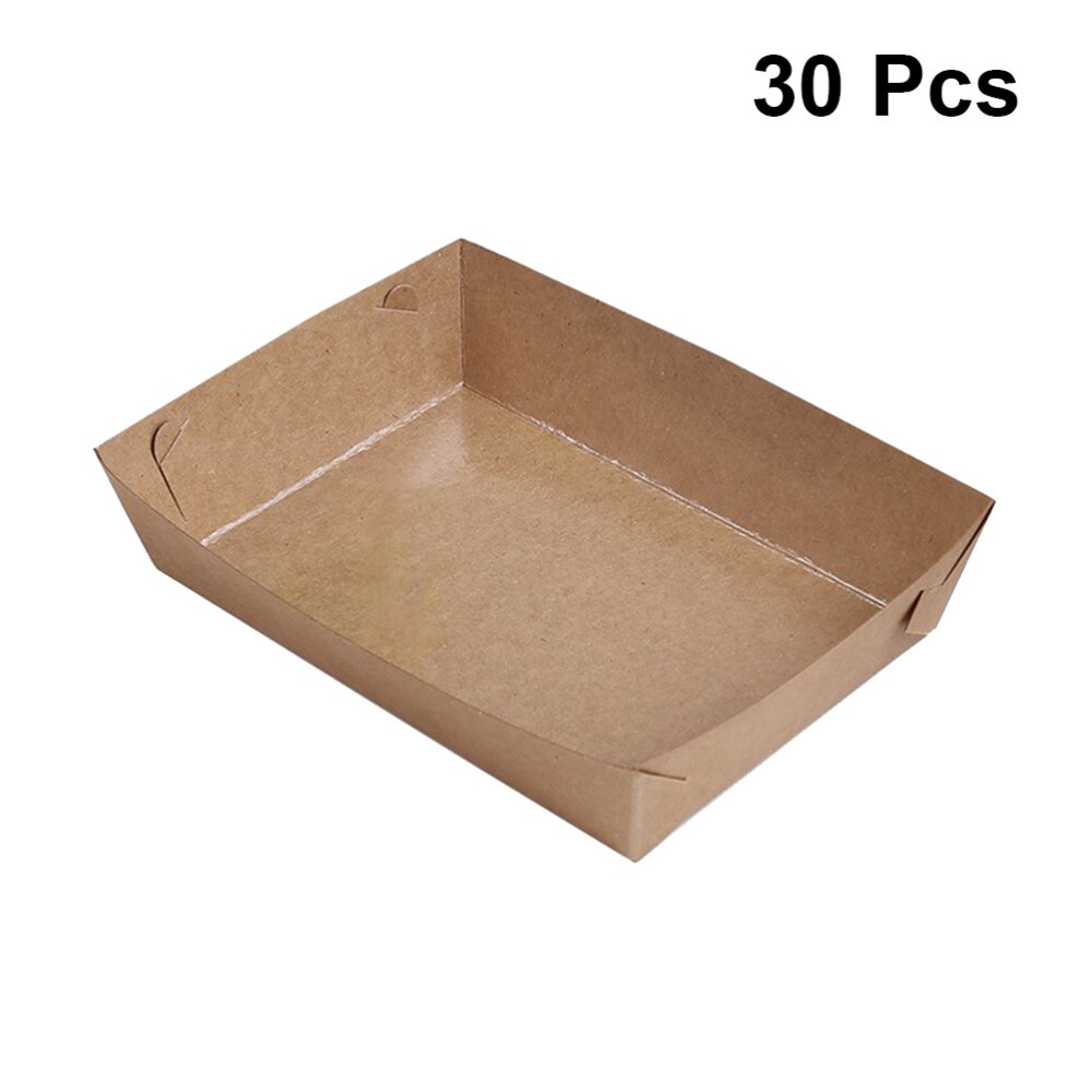 Plateau d'emballage de forme de bateau de plateau de 30 pièces pour des frites de Pizza de poulet: Default Title