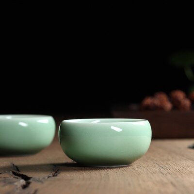 5 colors Geyao china Porcelain coffee cup Ge Kiln Chinese Longquan Celadon Gaiwan Bowl Celadon Crackle Teacup cups 45ml tea set: B