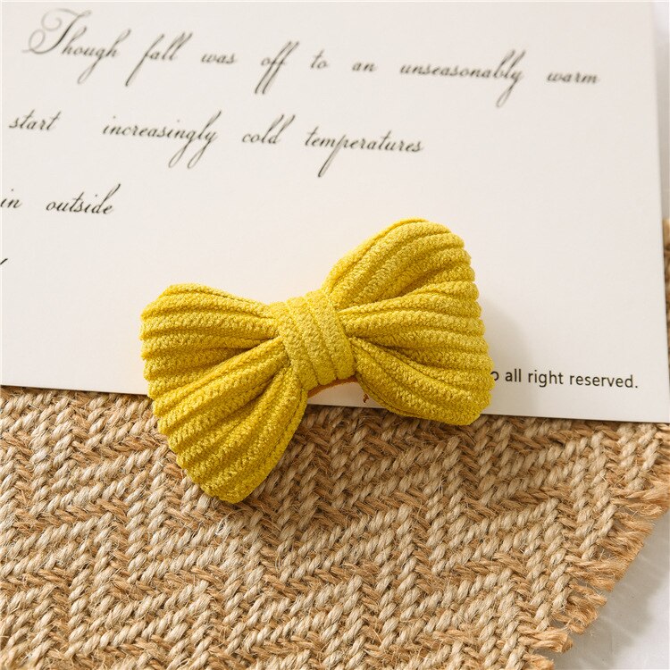 1Pcs Baby Bloem Bows Hoofdband Haarband Haarspeld Haar Clip Nylon Baby Haarspeldjes Kids Kind Meisjes Kleurrijke Accessoires: YELLOW