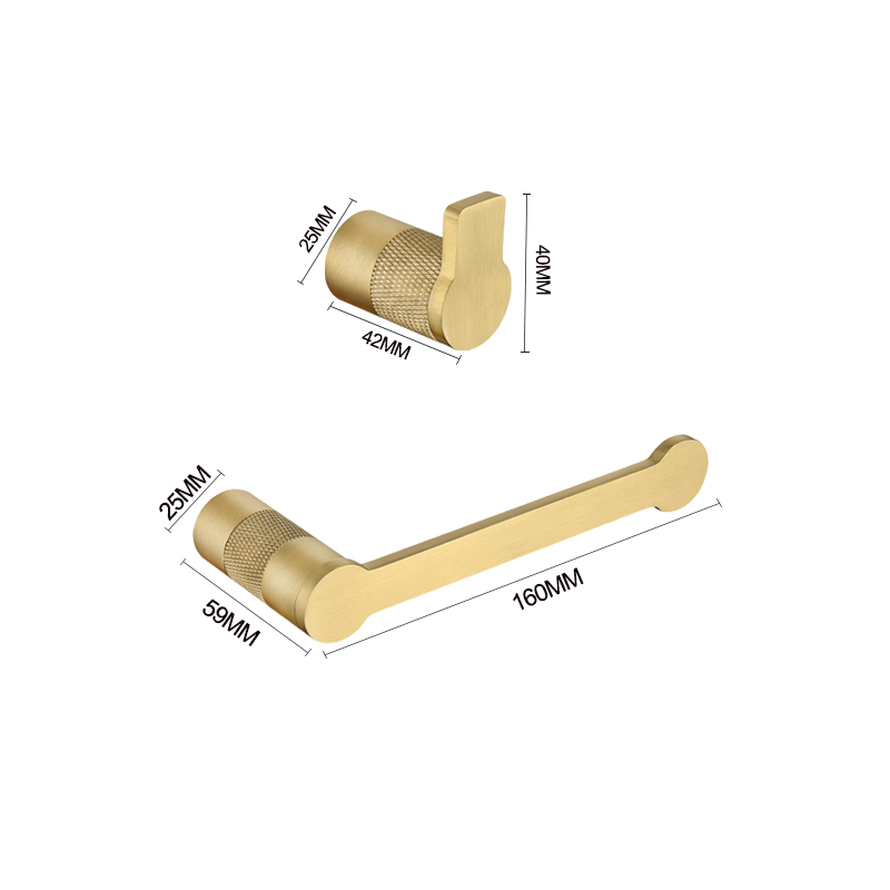 Brushed Gold Brass Coat Hook Paper Towel Holder Towel Hook Towel Ring Bath Towel Rod Kitchen Bathroom Accessories: Pink