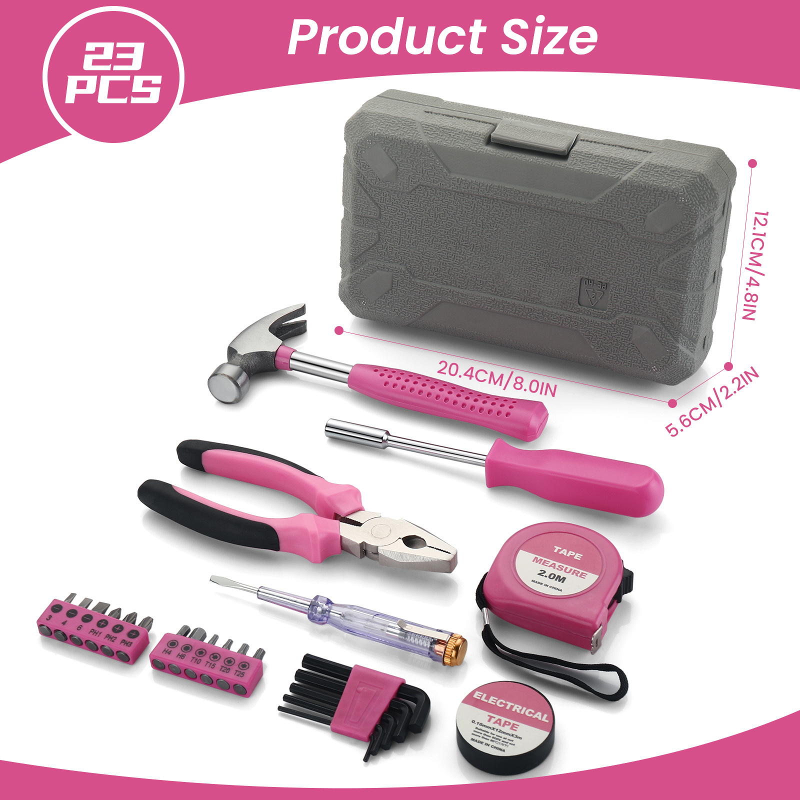 23 pieces/set of household combination tools, manual toolbox with plastic toolbox storage box