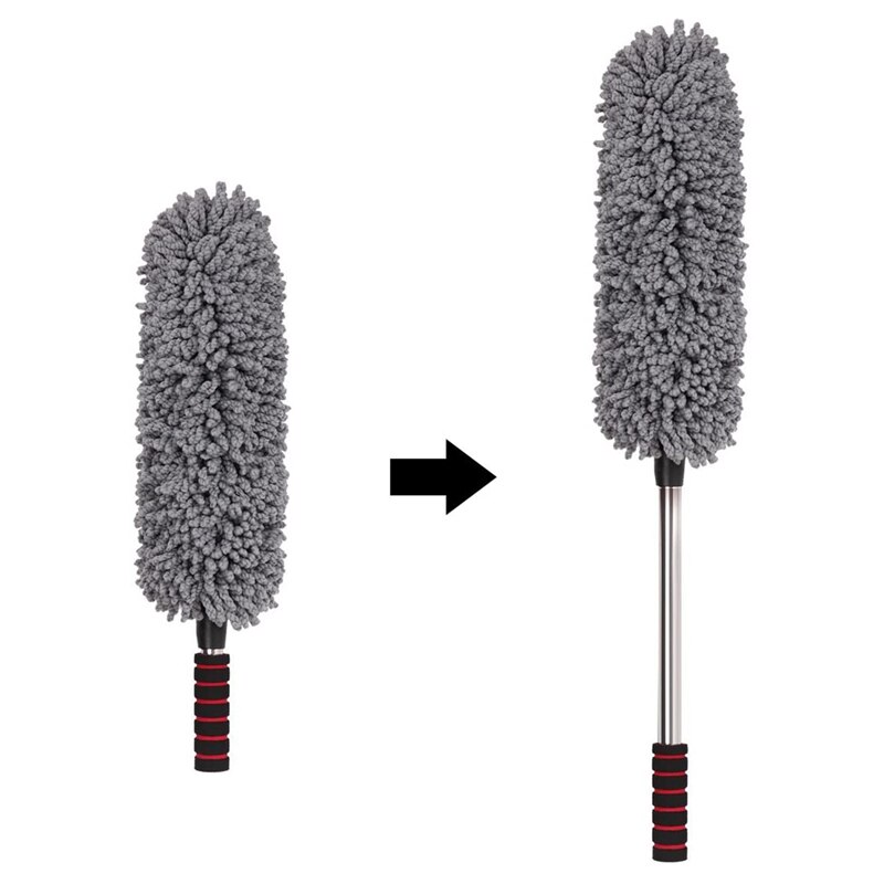 Auto Stof En Thuis Microfiber Multipurpose Plumeau Extension Pole Stofdoek Wasstraat Grijs Plastic Cleaning Duster