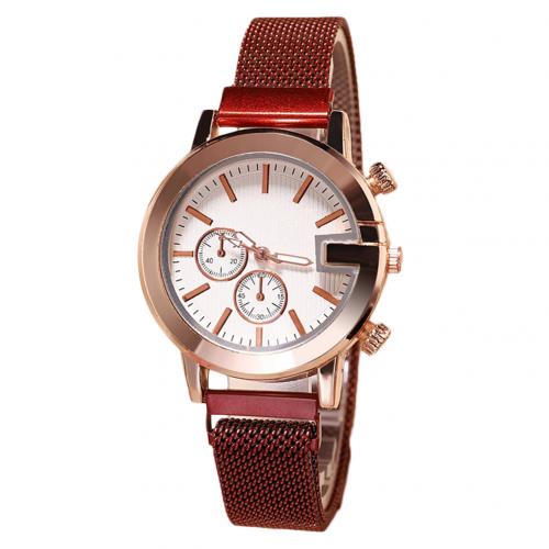 Horloges Voor Vrouwen Magnetische Gesp Analoge Quartz Horloges Polshorloge Ronde Wijzerplaat Geen Aantal Horloge Dames Horloges: Rood