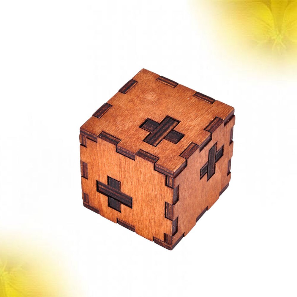 1 Pc Brain Wood Puzzle Training Wooden Logical Assemble Cube Luban Puzzle for Children DIY Party Playing