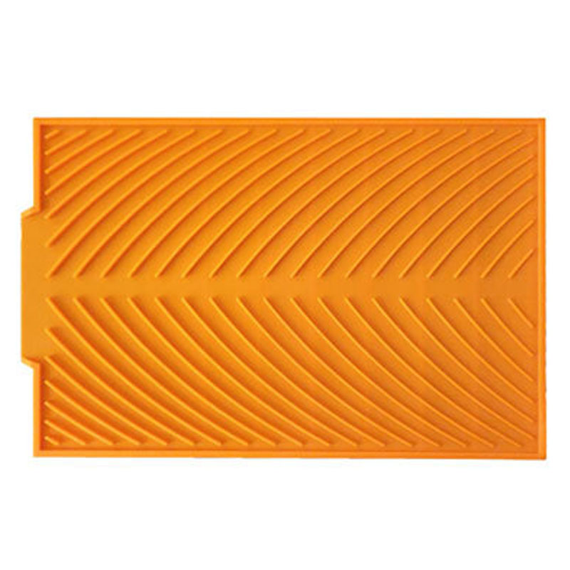Tapis de vidange antidérapant en Silicone, tapis de séchage pour casseroles de cuisine, tapis de vidange Anti-brûlure, dessous de verre, ustensiles de cuisine: Orange