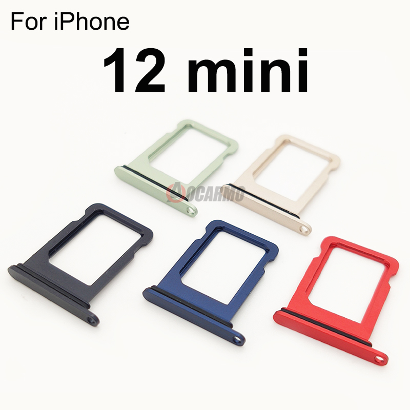 Para Apple iPhone 12 mini bandeja de tarjeta SIM individual cajón con ranura negro blanco rojo verde azul piezas de repuesto