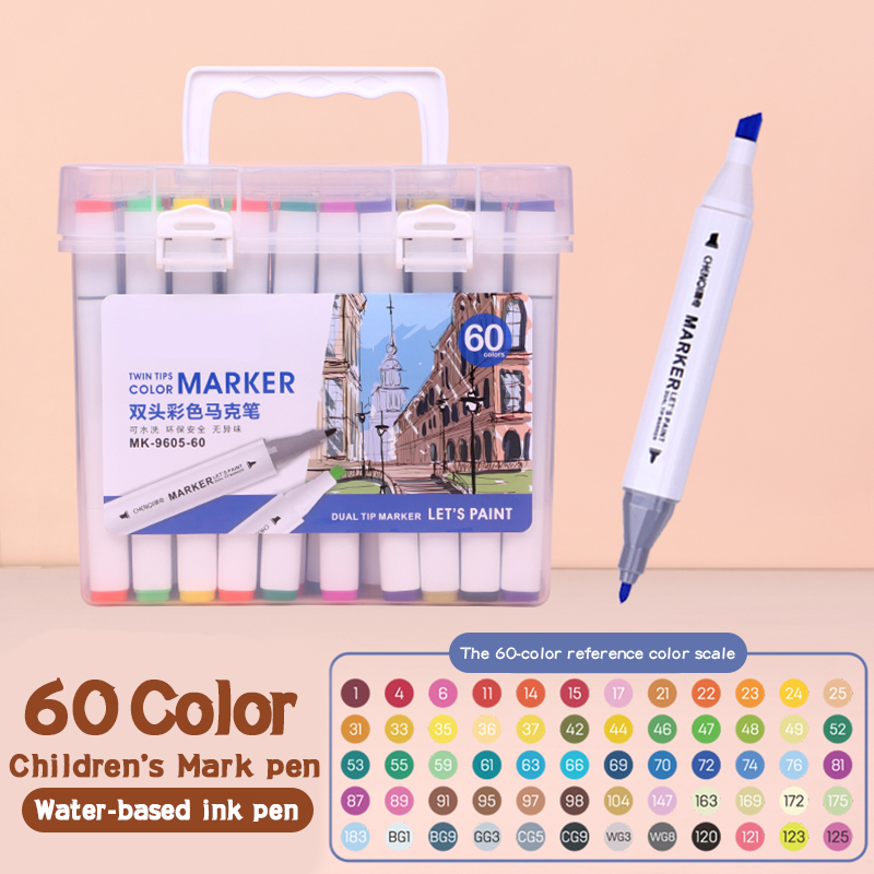 Ensemble de couleurs 12/24/36/48/60, Double tête, , ne essuyent pas, stylo de marquage, peinture artistique, outils professionnels: Bourgogne