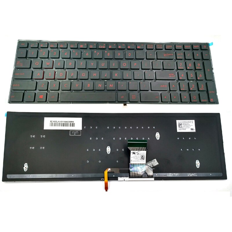 Teclado para portátil Asus FX502, FX502V, FX502VD, FX502VD-NB76, FX502VM, FX502VM-AS73, US, retroiluminado