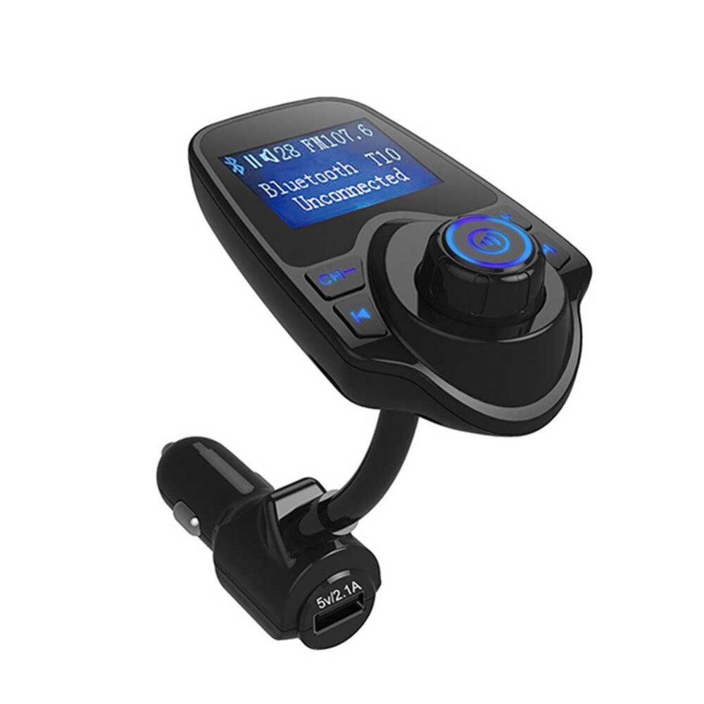 Draadloze bluetooth fm-zender voor in de auto, radioadapter, autokit met 1.44 inch display en usb-autolader, auto  mp3- speler fm-zender