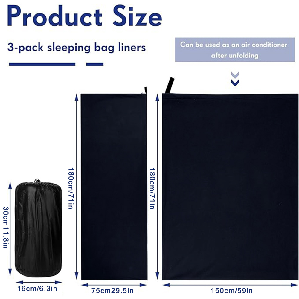 Draagbare slaapzakvoering Microfiber fleece reislaken Slaapzak Campingdeken met ritssluiting voor buiten kampeertentbed