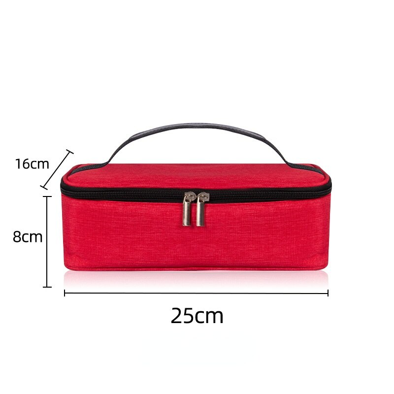 Vierkante Draagbare Lunch Tas Geïsoleerde Lunch Box Zak Aluminiumfolie Verdikte Lunchbox Tas Geschikt Voor Studenten En Kantoormedewerkers: Rood