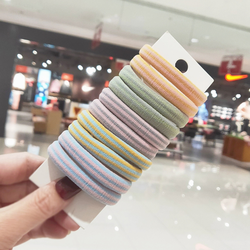 Cinta para el pelo a rayas para niña y mujer, diadema gruesa Morandi de colores, accesorios para el cabello, soporte para el pelo, 10 Uds.