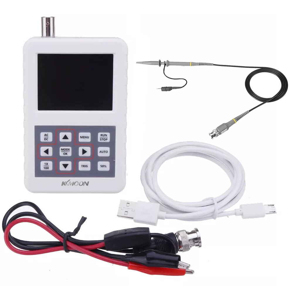 KKmoon DSO PRO osciloscopio Digital, osciloscopio portátil Mini tamaño de Palma, osciloscopio con 5M de ancho de banda, 20 MS/s de frecuencia de muestreo: Blanco