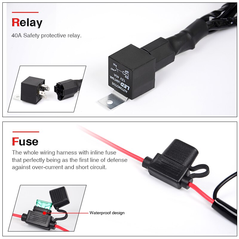 Arnés de cableado para Barra de luz LED todoterreno, Kit de interruptor de Cable para 300w, 240w, 200w, 180w, 150w, 120w, 72w, 4, 12, 20, 22, 32, 42 y 52 pulgadas