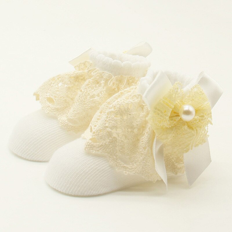1 Pair Baby Girls Princess Bowknots Socks Lace Floral Baby Socks Infant Toddler Cotton Ankle Bow Socks meia infantil