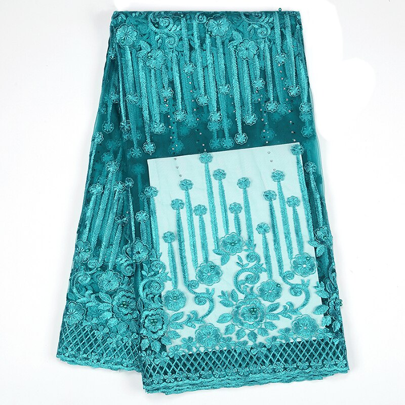 Fransk blonde stof blonde nigerian til kvinder afrikansk tyl blonder med sten 5 yards brudekjole stof: Rød