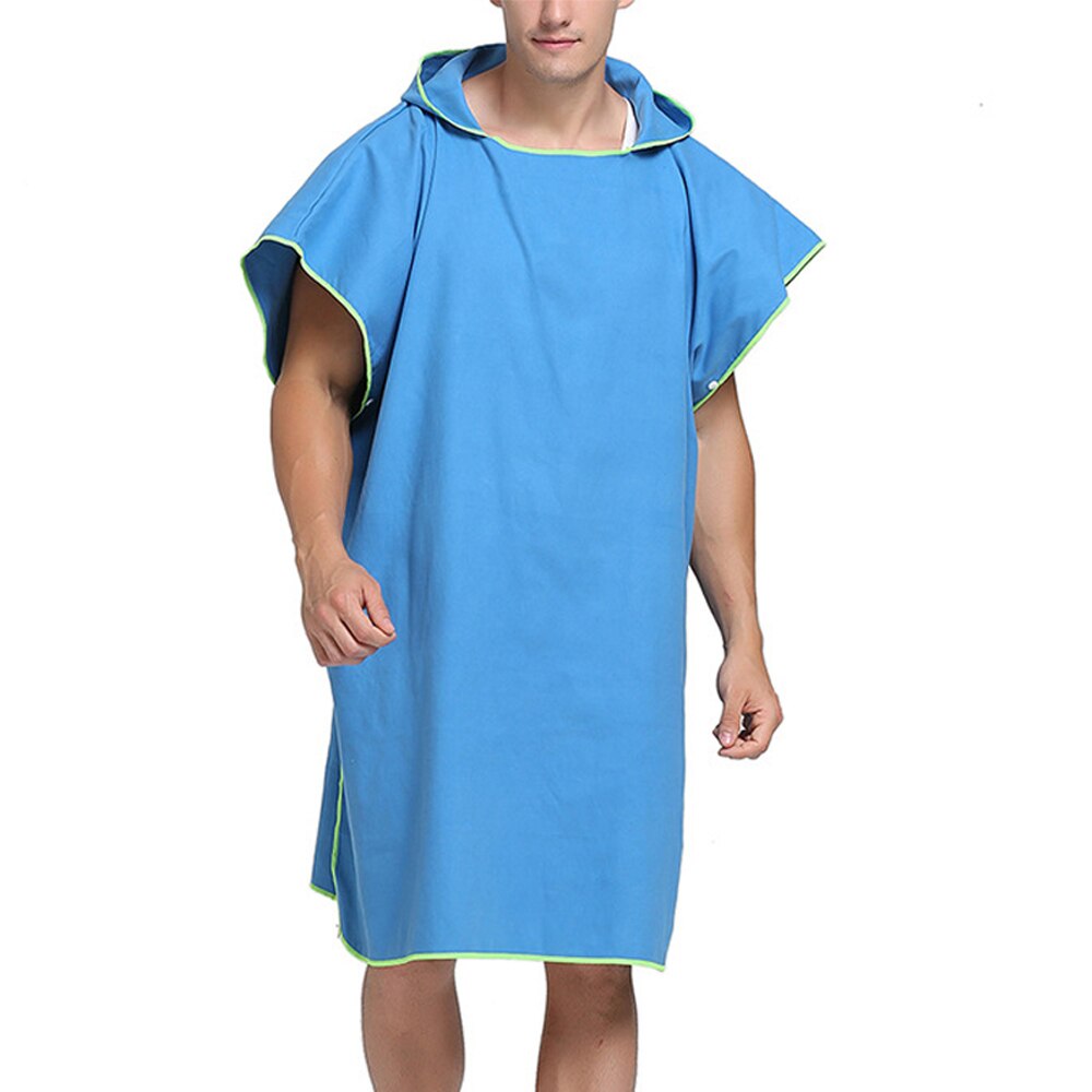 Toallas de playa para adultos, exteriores, secado rápido, con capucha, cambiador, capa con protección solar, Toalla de baño, Poncho, microfibra, Surf, traje de baño, capa: sky blue
