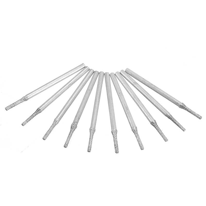 10 pièces diamant enduit forets verre tuile bijoux foret Durable pour verre tuile outil de travail 0.4mm/0.7mm/1mm/1.6mm/3mm