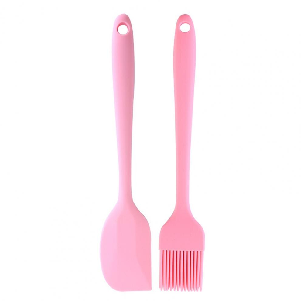 80% Offres Spéciales! Ensemble de pinceaux à crème intégrée en Silicone Portable, outils de cuisson de cuisine: Rose