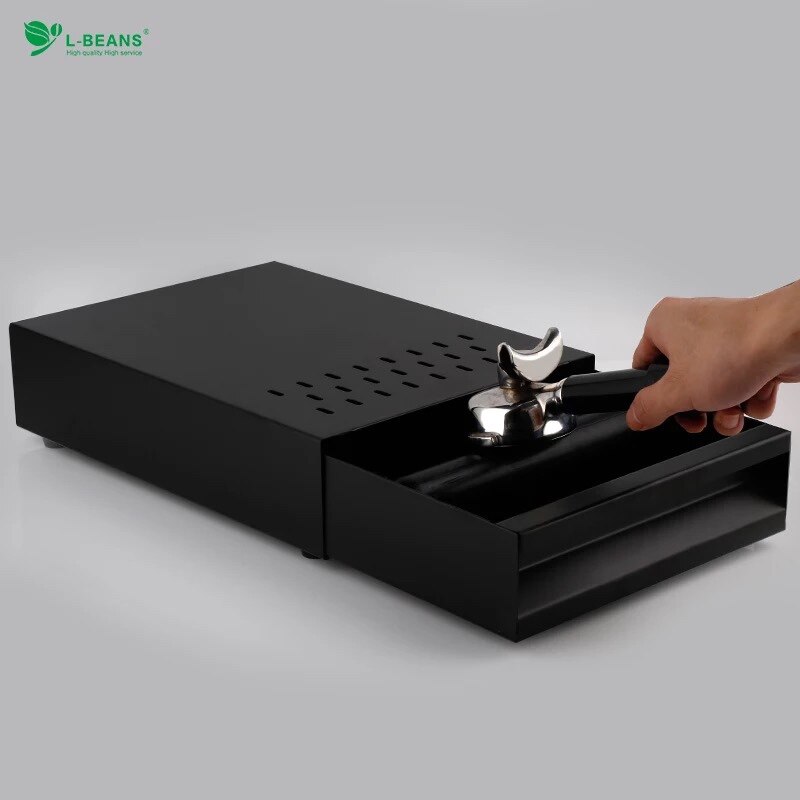 Coffee Espresso grounds residue knock box drawer style for Barista Coffee Bar grounds container coffee knock box drawer style