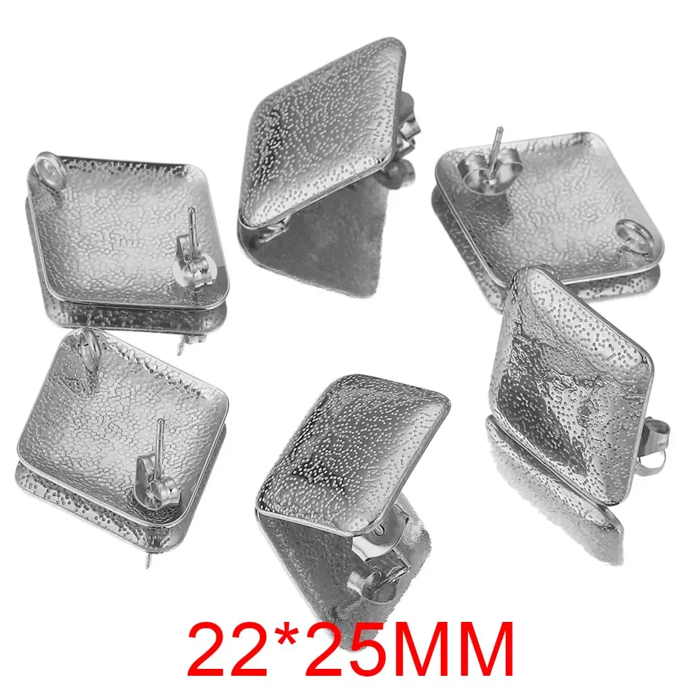 10 stks Rvs Ster Ovaal Hart Oorbel Basis Connector voor Oorbellen Post Terug voor DIY Sieraden Maken Benodigdheden: Roze