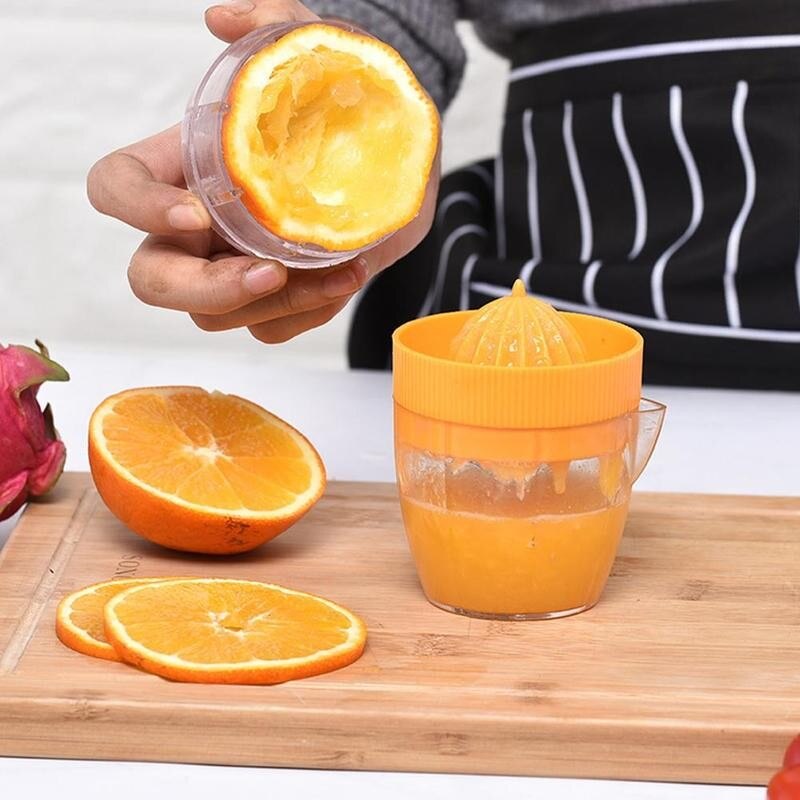 Manuell sitronsaftpresse i plast sitronpresse med lokk appelsinpresse med sitrus helletut kopp kjøkken frukt verktøy gadgets squ  j7 t 4