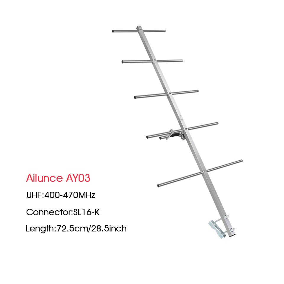 Antena Yagi de alta ganancia Retevis Ailunce AY01 AY02 AY03 AY04 con conector hembra UHF Antena Walkie Talkie de aleación de aluminio: AY03