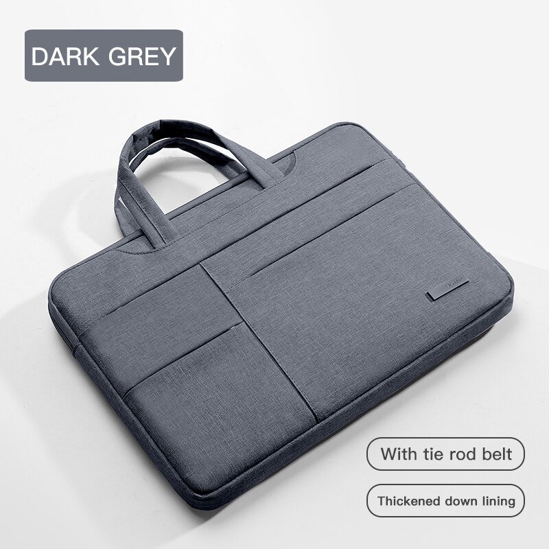 Laptop Bag 13.3 15.6 14 INCH Waterproof Notebook Bag Sleeve For Macbook Air Pro 13 15 Computer Shoulder Handbag Briefcase Bag: DARK GREY 2 / 15inch